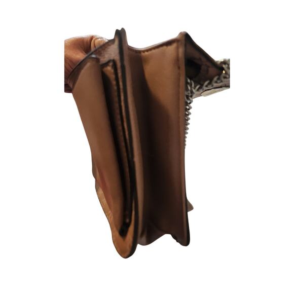 Nine West Taupe Faux Leather Crossbody Purse – Chain Strap, Double Compartment - Picture 3 of 7